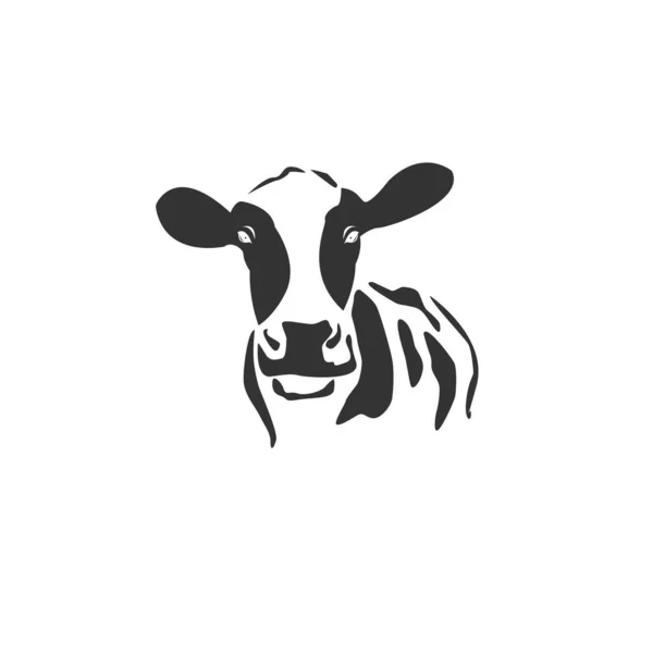 Imagen vectorial de una vaca en blanco y negro. estilo de diseño. animal. ar — Vector de stock