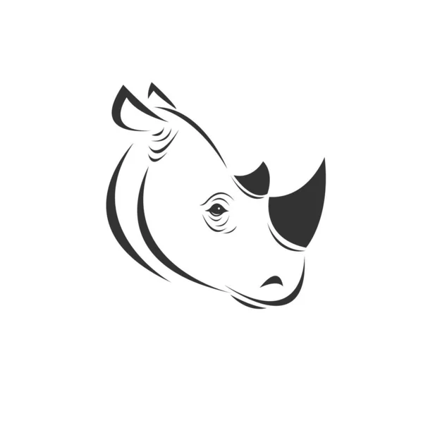 Vector image of an Rhino black and white. design style. animal. — Stock Vector