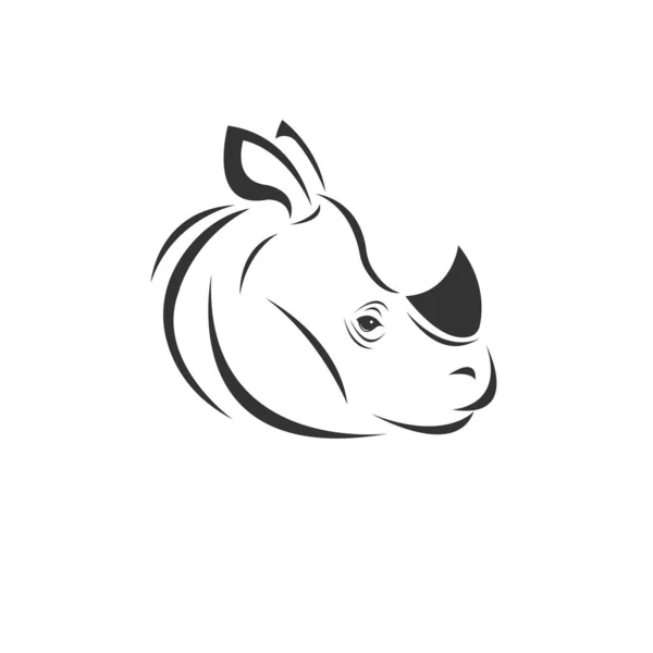 Vector image of an Rhino black and white. design style. animal. — 스톡 벡터