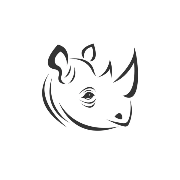 Imagem vetorial de um rinoceronte preto e branco. estilo de design. animal . —  Vetores de Stock