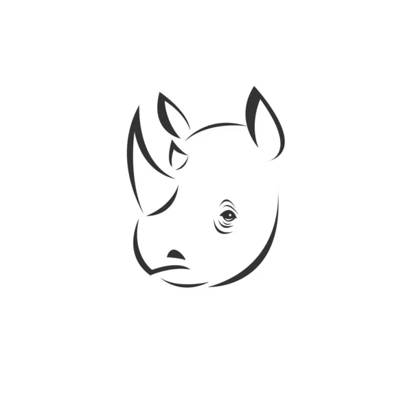 Vector image of an Rhino black and white. design style. animal. — Stock vektor