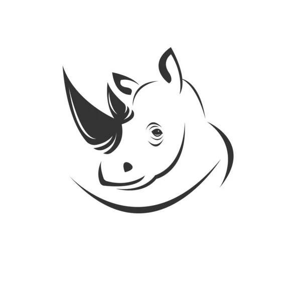 Vector image of an Rhino black and white. design style. animal. — Stock Vector