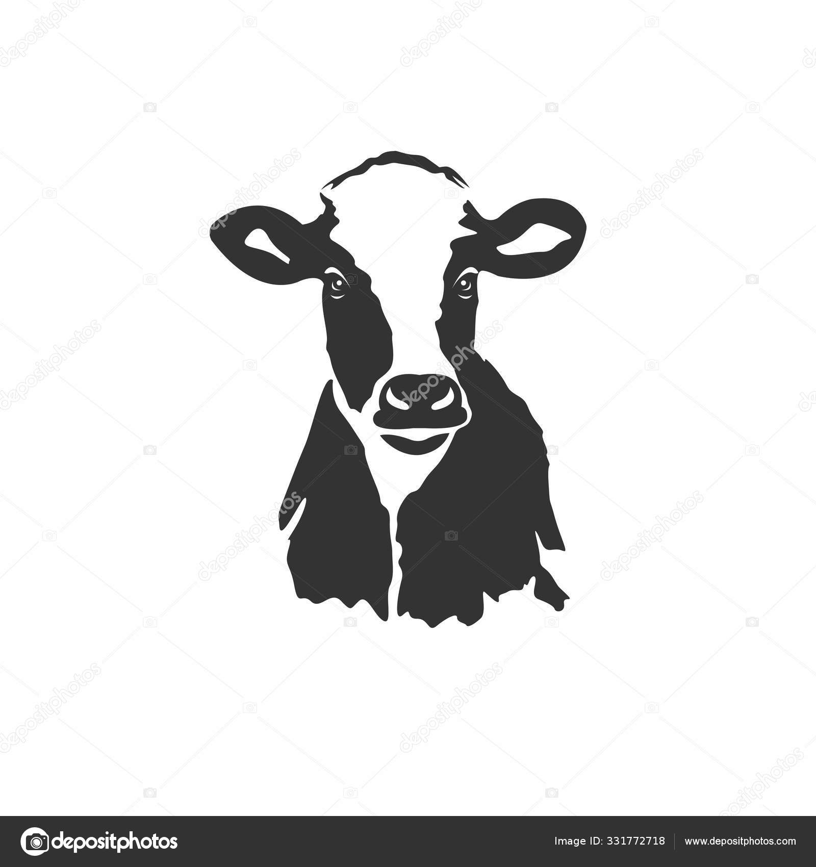Cow Head Clipart Black And White
