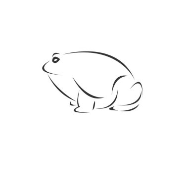 Vector image of an Frog black and white. design style. animal. a
