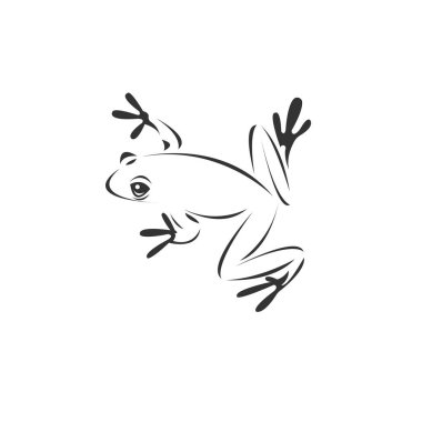 Vector image of an Frog black and white. design style. animal. a