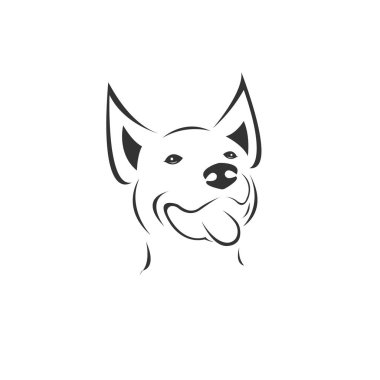 Vector Dog Head Black and White Logo, Sign, Design. symbol. Mamm