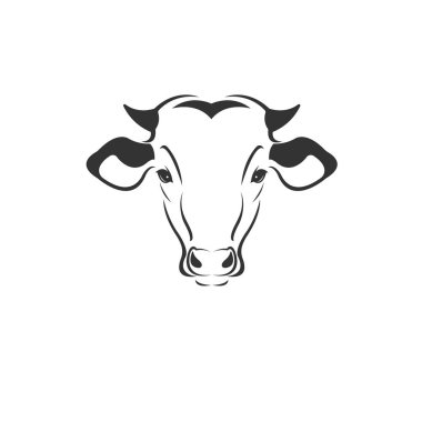 Vector of a cow head  Black and White Logo, Sign, Design. symbol