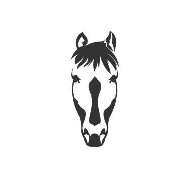 Vector of horse head  icon to animal Black and White Logo, Sign,