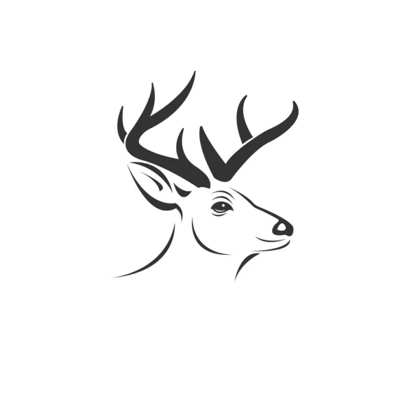Imagen vectorial de un ciervo en blanco y negro. estilo de diseño. animal. a) — Vector de stock
