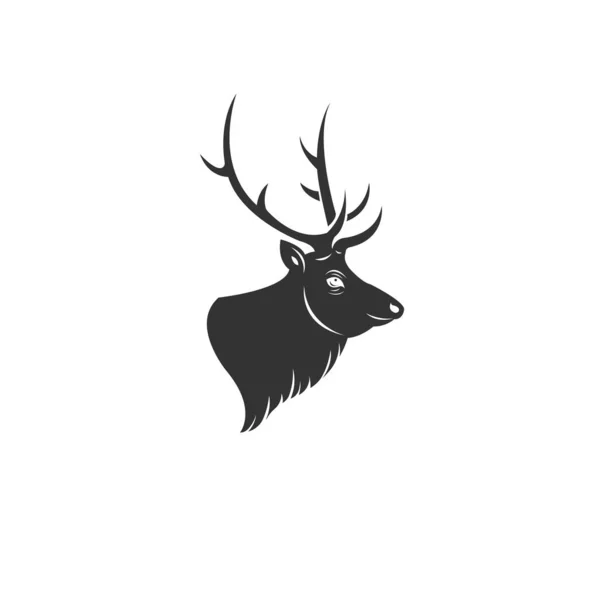 Imagen vectorial de un ciervo en blanco y negro. estilo de diseño. animal. a) — Vector de stock