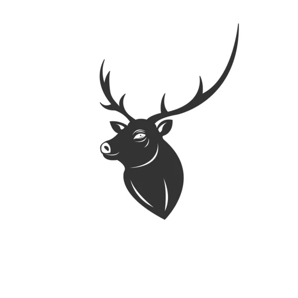 Vector image of an Deer black and white. design style. animal. a — 스톡 벡터