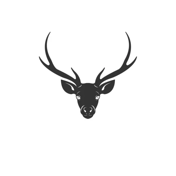 Vector image of an Deer black and white. design style. animal. a — 스톡 벡터