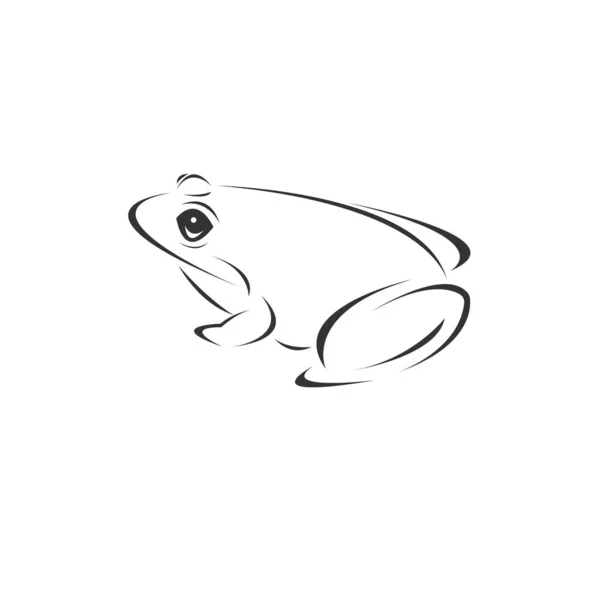Immagine vettoriale di una rana in bianco e nero. stile di design. animale. a — Vettoriale Stock