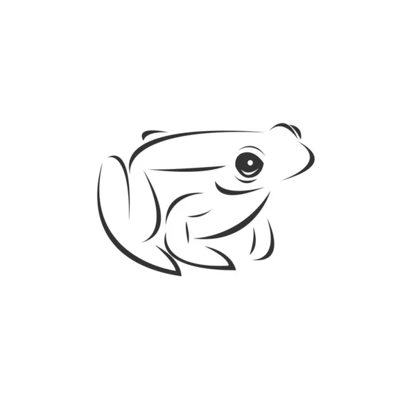 Imagen vectorial de una rana en blanco y negro. estilo de diseño. animal. a) — Vector de stock