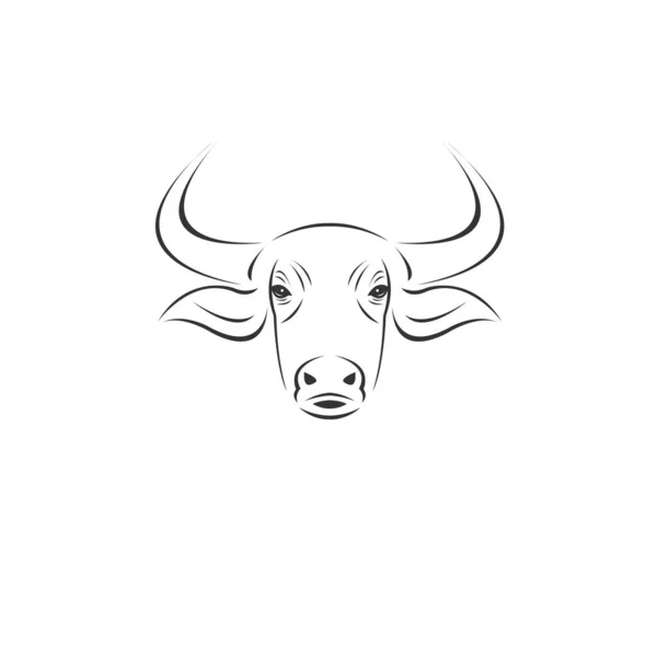 Imagem vetorial de um búfalo preto e branco. estilo de design. animal — Vetor de Stock
