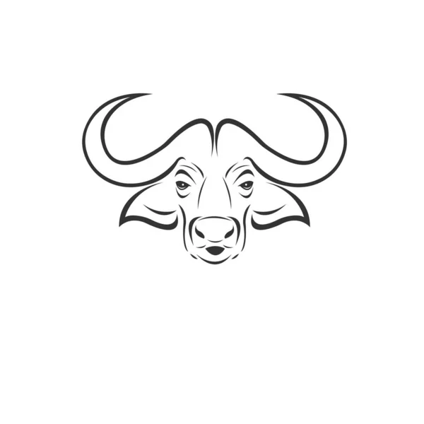 Векторное изображение буйвола черно-белого цвета. стиль дизайна. животное — стоковый вектор
