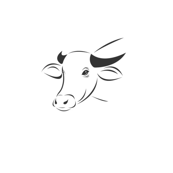 Vector image of an buffalo black and white. design style. animal — Stok Vektör