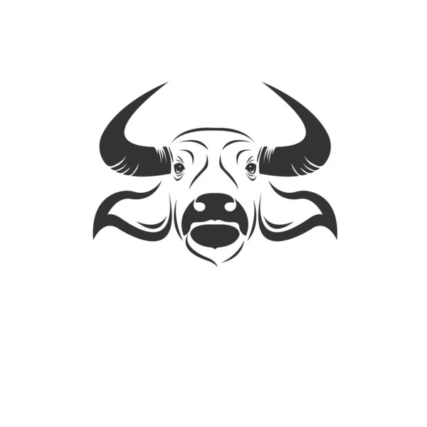 Imagen vectorial de un búfalo en blanco y negro. estilo de diseño. animal — Vector de stock