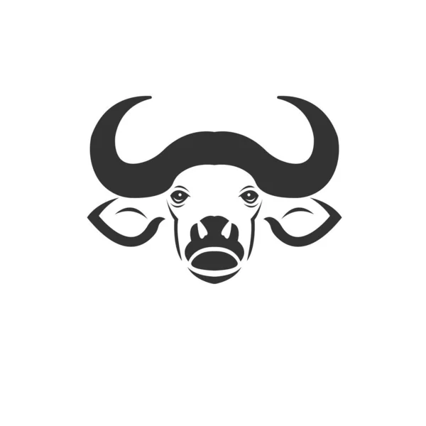 Imagen vectorial de un búfalo en blanco y negro. estilo de diseño. animal — Vector de stock