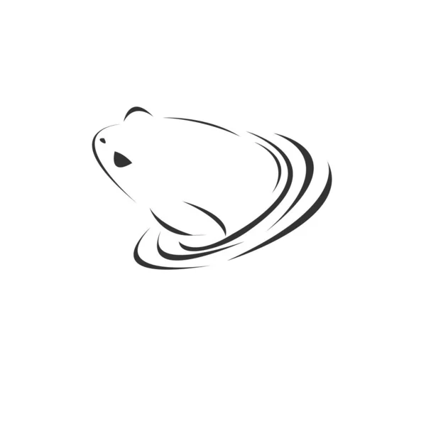 Διανυσματική εικόνα ενός βατράχου ασπρόμαυρου. στυλ σχεδιασμού. Ζώο. α — Διανυσματικό Αρχείο