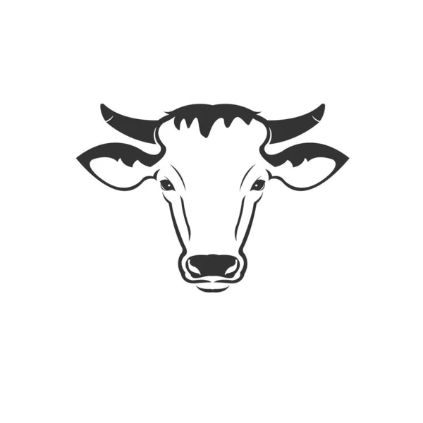 Vector de una cabeza de vaca Blanco y Negro Logo, signo, diseño. símbolo — Vector de stock