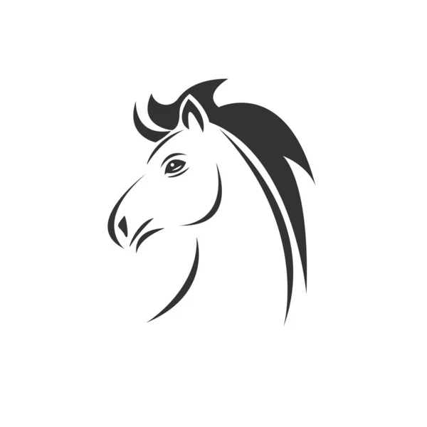 Vecteur de tête de cheval icône à l'animal Logo noir et blanc, Signe , — Image vectorielle