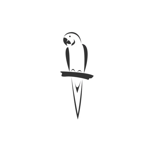 Вектор от значка попугая к животному Черно-белому, Знак, Де Стоковая Иллюстрация