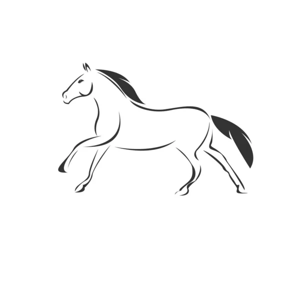Знак векторной лошади животному Черно-белый логотип, знак, дизайн . Стоковая Иллюстрация