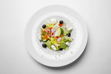 Yunan salatası. Yukarıdan görüntüle