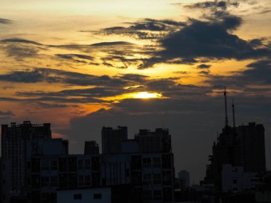 Sunset Evening sky-Clouds covering the city