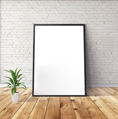 Tasarımınız için boş çerçeve modelli beyaz posterler. Modelleme.