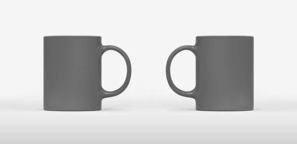 Coffee Tea Cup Background Blank Mug Mock Different Sides Empty — Stock Photo, Image