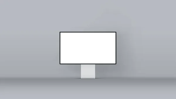 New Desktop Computer Pro Display Background Modern Blank Flat Monitor — Stockfoto