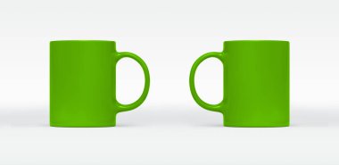 Arka planda kahve ya da çay fincanı. Boş kupa farklı taraflarla birleşir. Boş hediye pint marka şablonu. Senin tasarımın için cam gibi restoran temizliği..