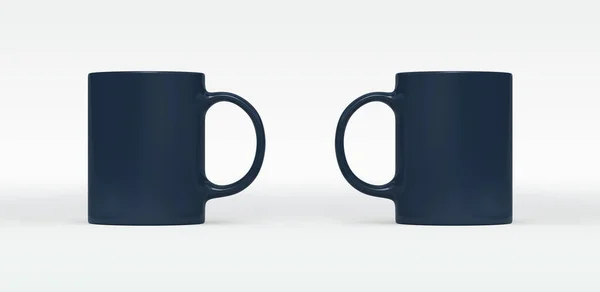 Café Xícara Chá Fundo Caneca Branco Simular Com Lados Diferentes — Fotografia de Stock