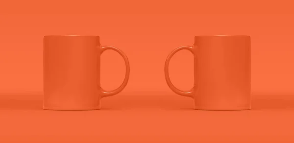 Café Taza Fondo Taza Blanco Burla Con Diferentes Lados Plantilla — Foto de Stock