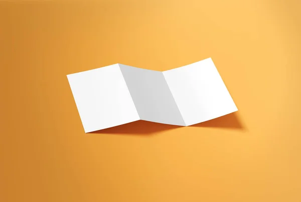 Brožura Pozadí Otevřená Tri Fold Prázdná Papírová Brožura Modeluje Kryt — Stock fotografie