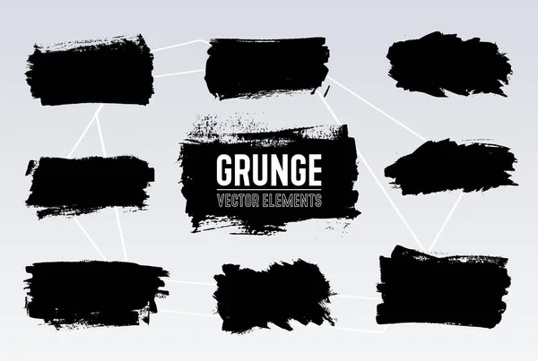 Açık arkaplanda siyah grunge fırçası. Elle boyanmış vektör elemanı. Renkli mürekkep, soyut kirli leke çiziyor. Metin, alıntı, bilgi ve şirket isminiz için sanatsal tasarım yeri.