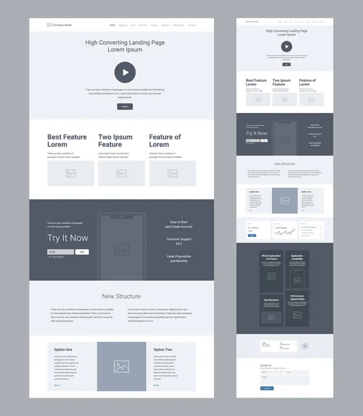 Lądowanie Strony Drureframe Design Dla Biznesu Jedna Strona Szablon Układu — Wektor stockowy