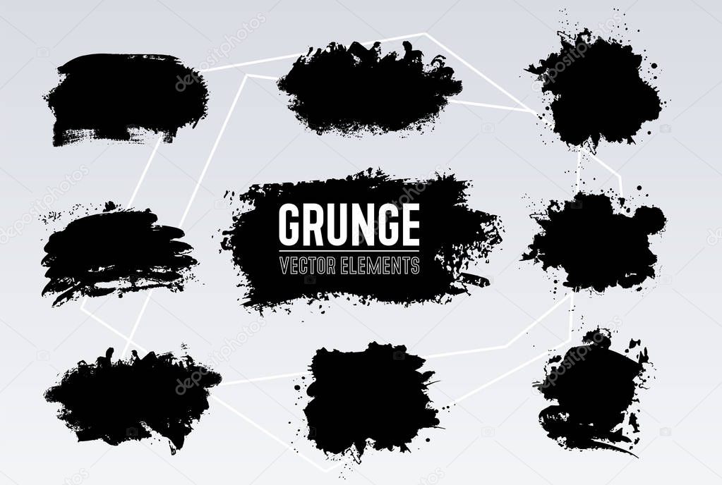 Black and white grunge background. Distress overlay texture for your design. Urban set texture template.