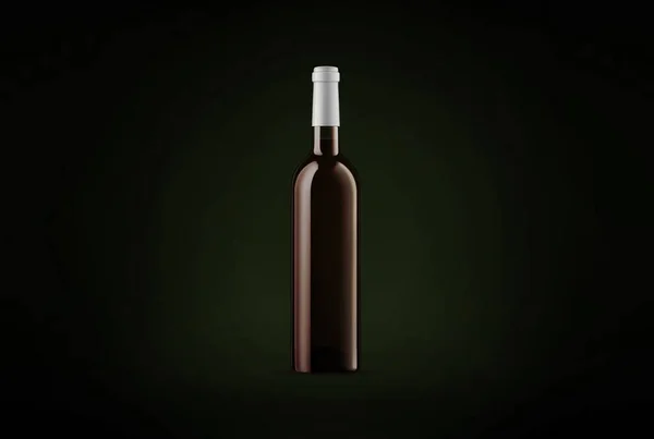 Weinflaschen Attrappe Auf Dunklem Hintergrund Guter Einsatz Für Design Werbung — Stockfoto