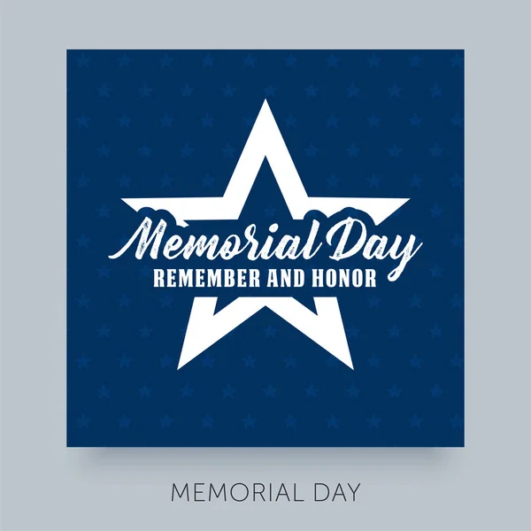 Memorial Day USA greeting card. Remember and honor with stars background. Flat design template good use to banner, flyer, poster, wallpaper. National American holiday vector illustration.