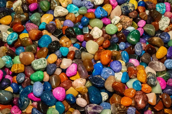 Uma Variedade Pedras Preciosas Coloridas Criando Mosaico Beleza — Fotografia de Stock