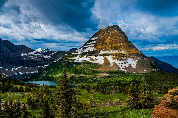 2399_Storm Clouds Gather Bear Hat Mountain Hidden Lake Trail Glacier Stock Image