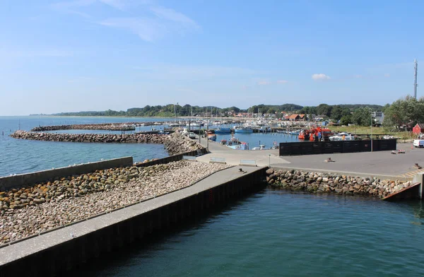 Spodsbjerg Danimarca Luglio 2019 Vista Estiva Del Caratteristico Porto Spodsbjerg — Foto Stock