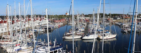 Bagenkop Denmark July 2019 Wide Angle View Picturesque Harbour Bagenkop — Stock Photo, Image