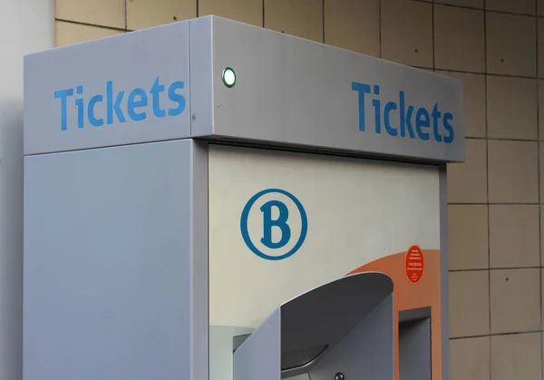Aalst Belgia Stycznia 2018 Automatyczna Automat Biletowy Dla Sieci Kolejowej — Zdjęcie stockowe