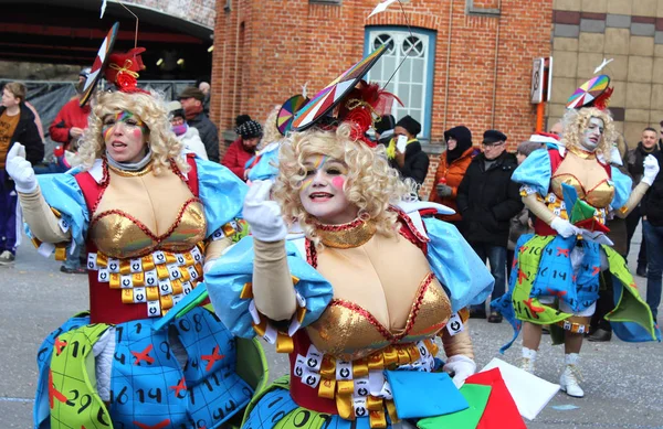Aalst Belgium Лютого 2018 Невідомі Учасники Карнавалу Алст Святкують Під — стокове фото