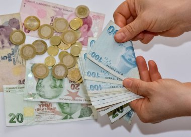 Türk lirası, nakit para fotoğrafları. haber fotoğrafları.