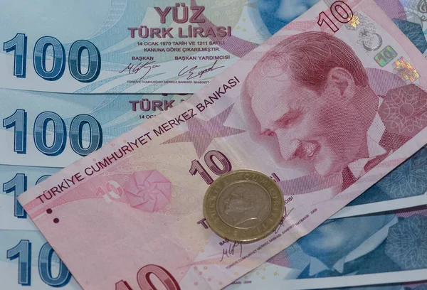 Turkiska Lire Kontant Pengar Foton Nyhetsbilder — Stockfoto